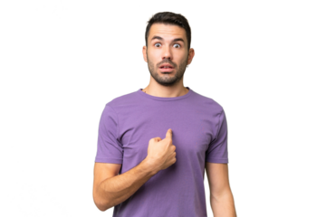 Young handsome caucasian man over isolated background pointing to oneself