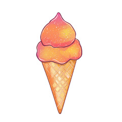 Refreshing summer ice cream bars with fruity flavors. Cute cartoon popsicles with fresh fruit toppings