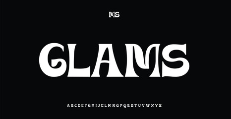 Glams Creative font. Modern abstract digital tech font. Logo creative font