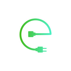 power plug icon, simple flat style, illustration, logo sign symbol pictogram template, for ui or ux isolated on white for mobile app, editable