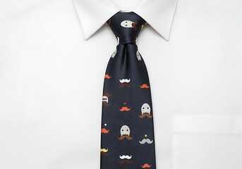 This stylish tie features a creative design with colorful mustaches, perfect for Father's Day celebrations. Ideal for gifting or wearing on this special occasion, adding fun to the outfit