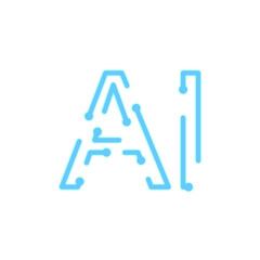 Generate AI, Artificial Intelligence, simple flat style, illustration, logo sign symbol pictogram template, for ui or ux isolated on white for mobile app, editable