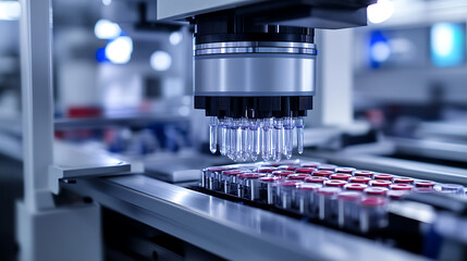 Automated Machine Handling Test Tubes in Laboratory