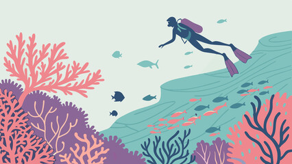 Underwater Snorkeler�s View of Colorful Coral Reef Life