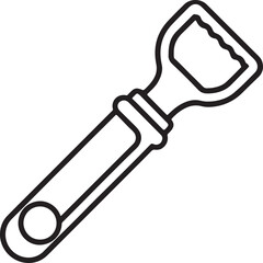 bottle opener line art, black outline, vector and illustration, coloring book page line art drawing