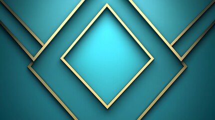 Teal Gold Geometric Abstract Design.