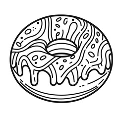 Donuts minimalist black and white silhouette drawing vector illustration