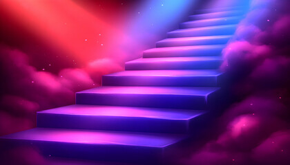 Neon stairway graphic design