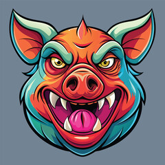 Fototapeta premium Angry pig head graphic design