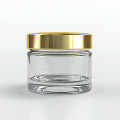 Empty face cream glass jar canning and preserving.