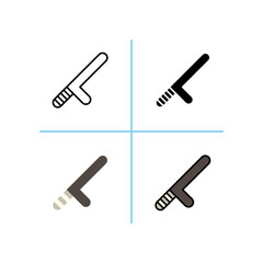 baton and bat Legal and Law Icon