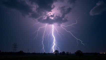 Lightning Night Sky Illustration