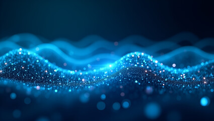 Blue Light Waves Technology Concept