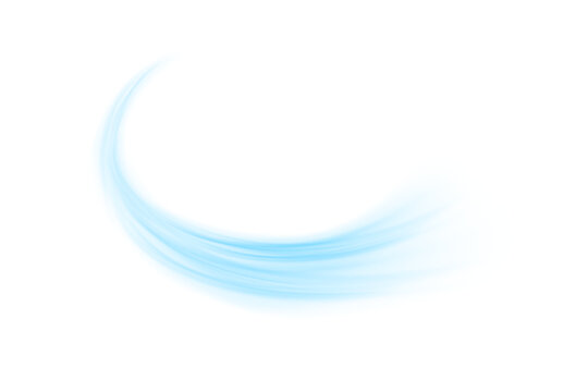 Dynamic blue speed waves. wavy path. Stream of fresh wind png. vector. Spiral light PNG. White background