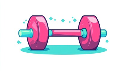 Obraz premium Pink dumbbell fitness workout gym exercise (18)