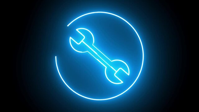 Large round icons pack icon neon animation