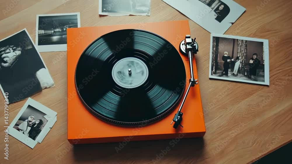 Poster black synthesizer keyboard resting on wooden table, casting intricate shadows from nearby window and