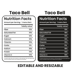 Taco Bell Cream  Nutrition Facts,nutrition facts, nutrition Label,twisted tea nutrition facts,nutrition calculator,Marriage gift nutrition facts,vector design