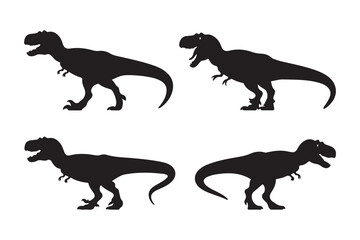 Multiple T-Rex Silhouettes – Roaring Dinosaur Vector Pack