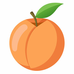 Peach isolated on white background
