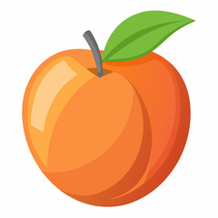 Peach isolated on white background