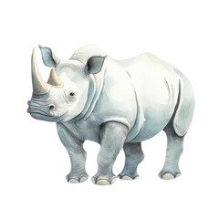 Fototapeta premium Isolated Javan Rhino Illustration Featuring Unique Characteristics and Natural Beauty in a Detailed Artistic Style