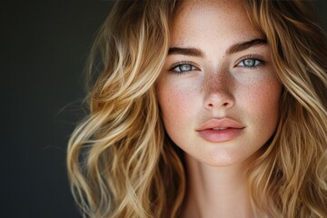Fototapeta premium Close-up portrait of a woman with natural beauty