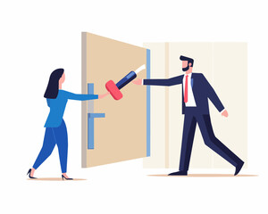 Boss Retaining Talent Through Incentives and Welfare Programs, Employee Loyalty and Retention, Reducing Resignation Rate, Flat Minimalist SVG Vector