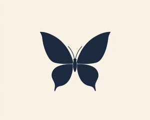 Dark blue butterfly, isolated, nature, graphic design element