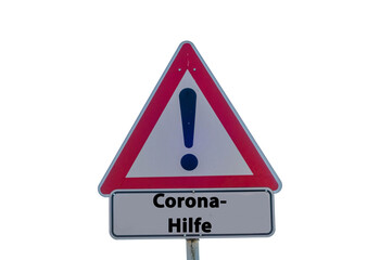 Corornahilfen Schild freigestellt