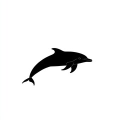 Fototapeta premium Dolphin leaping, ocean background, marine wildlife, nature illustration