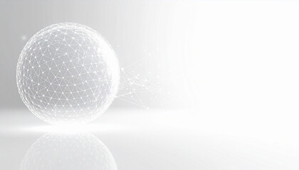 白い球体に広がるネットワーク接続イメージ