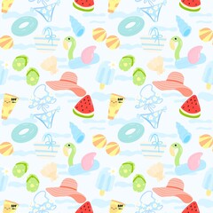 Summer Beach Seamless Pattern