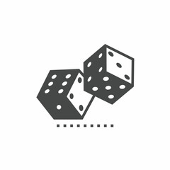 Vector icon template. Black and white dice icon design. Stock vector template.