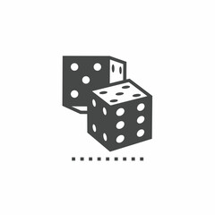Vector icon template. Black and white dice icon design. Stock vector template.