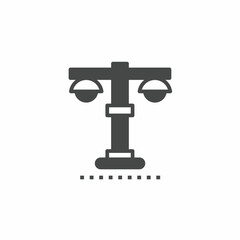 Vector icon template. Black and white street light icon design. Stock vector template.