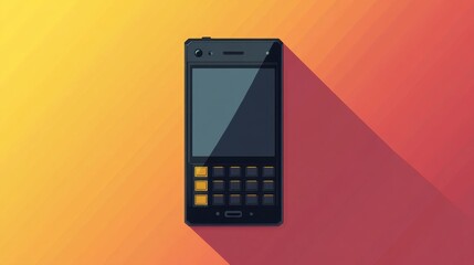 Modern Smartphone Illustration with Touchscreen and Color Gradient Background for Technology Themes