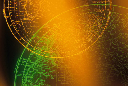 retrowave. digital simulation. yellow and green grid. green and yellow globe. digital simulation. virtual space. virtual reality