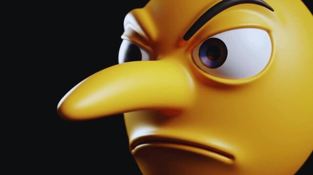 "3D Pinocchio Emoji Nose Growth | Lie Detector Animation for Satirical Memes"