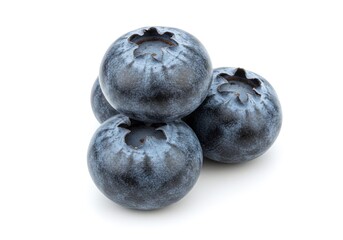Fototapeta premium Pile of fresh blueberries isolated on white background