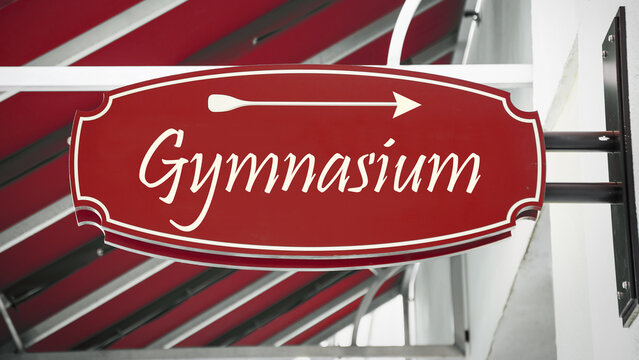 Signposts the direct way to Gymnasium