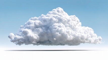 Puffy White Cumulus Cloud Floating Alone Against a Clear Sky