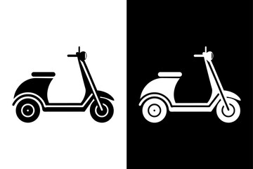 Obraz premium Electric Scooter Silhouette Vector Icon Download on White Background