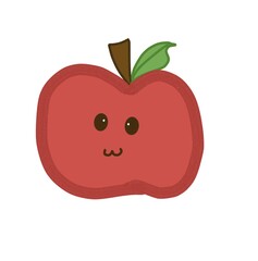 red apple vector illustration