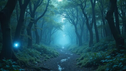 Fototapeta premium Forest Light Path Map