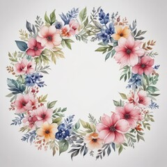 wreath of flowers, frame with flowers, floral frame with flowers