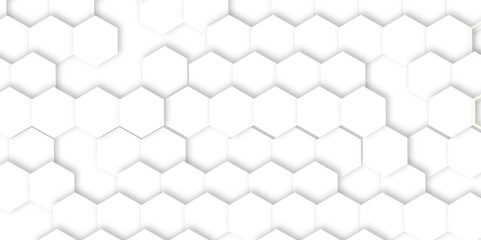 abstract hexagon texture pattern design.3d render of honeycomb white background abstract wall decorative in the bath copy space, technology, data