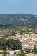 Obraz premium Landscape with a village on background, in Bicorp, Comunidad Valenciana (Spain)