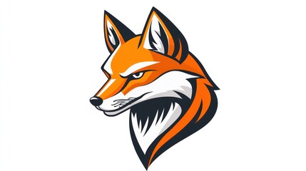Obraz premium Majestic fox head, profile view, white background, mascot design