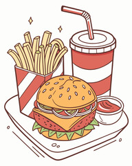 fast food and drink vector